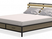 Кровать Лофт КМ-1.6 Натуральный шпон