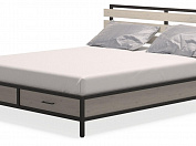 Кровать Лофт КМ-1.6 Беленый шпон