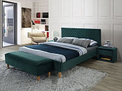 Кровать AZURRO VELVET BLUVEL 140 зеленый
